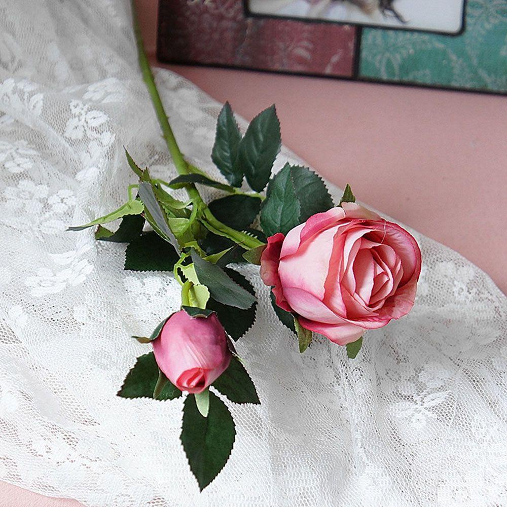 Cành Hoa Hồng Nhân Tạo Dùng Trang Trí Nhà Cửa DIY