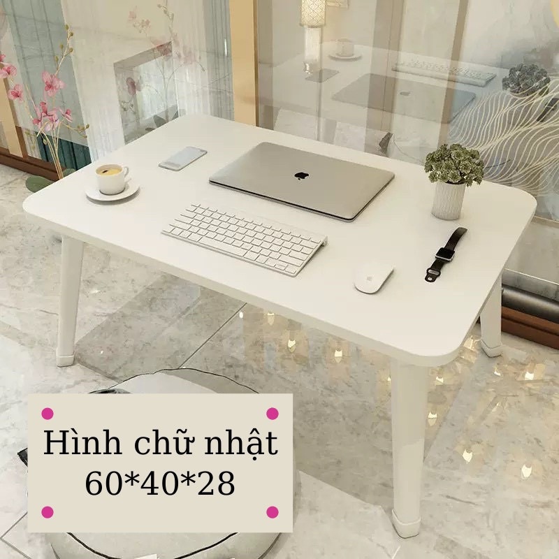 Bàn tròn trắng 60*60* 28cm chân gấp gọn