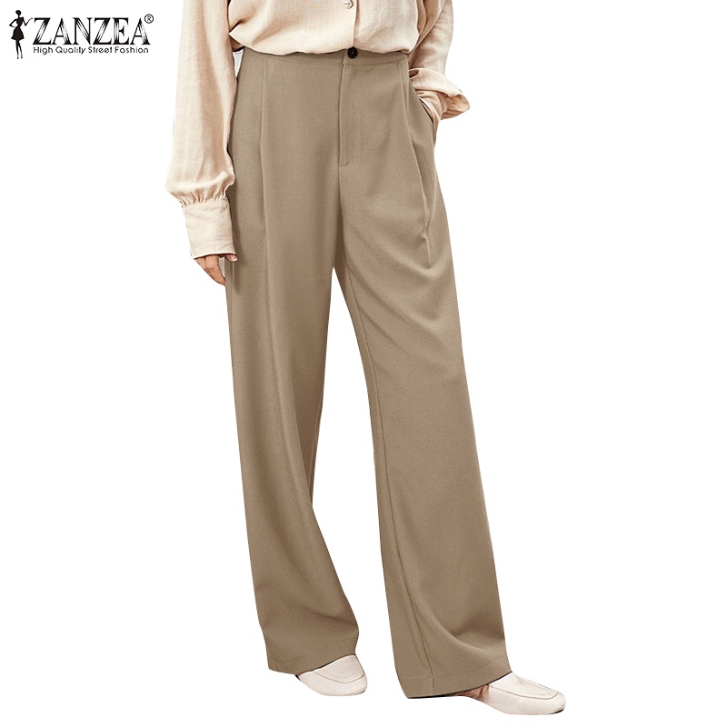 Quần dài ống rộng Zanzea thời trang cá tính cho nữ