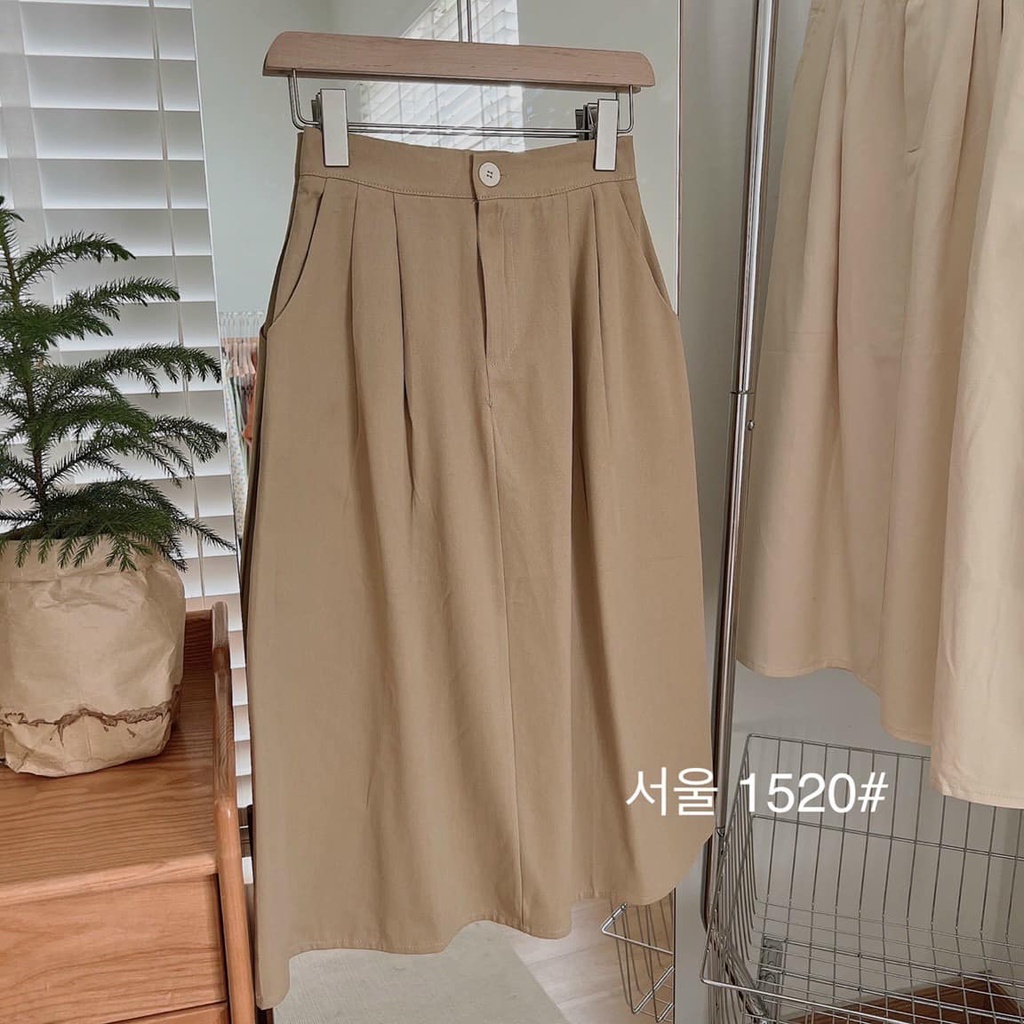 CHÂN VÁY KAKI DÁNG DÀI FREE SIZE