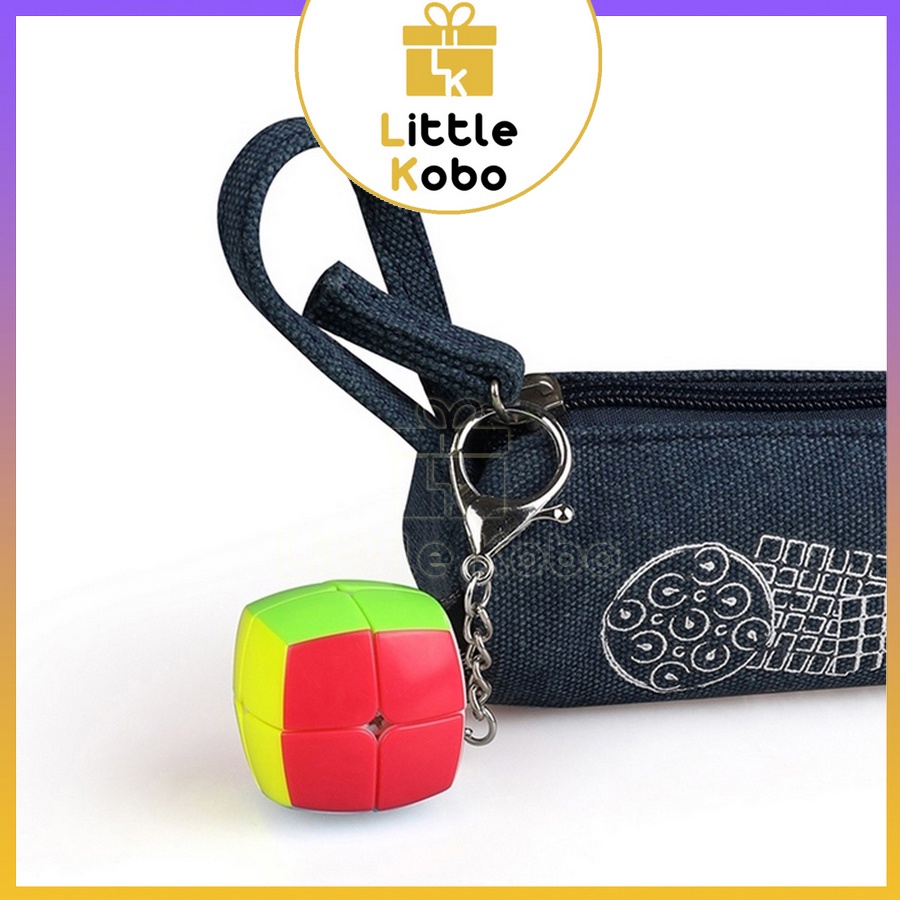 Móc Khóa Rubik 2x2 Stickerless QiYi Cube Rubic 2 Tầng Đồ Chơi Trí Tuệ