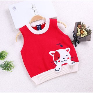 Áo Len Ghi Lê Cho Bé Gái Hình Ngộ Nghĩnh 1-6 Tuổi MKL15