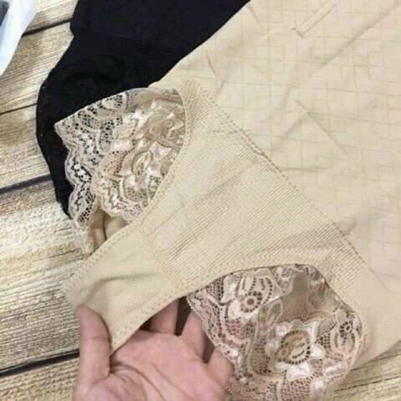 Quần gen nịt bụng có ren và thanh silicon chống cuộn Munafie GB02