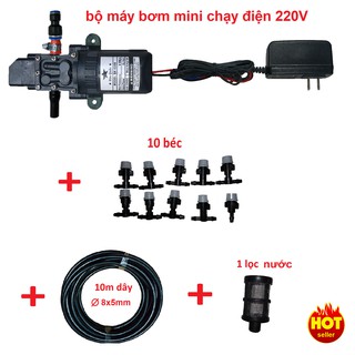 bộ phun sương làm mát, tưới lan - máy bơm áp lực 12v
