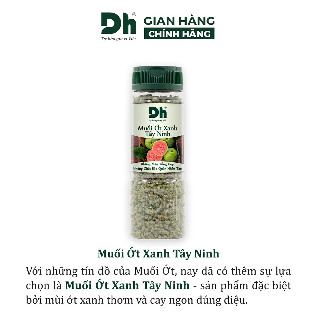 Muối ớt xanh Tây Ninh DH Foods hạt to gia vị chấm hoa quả loại 1 thơm ngon 60/120gr