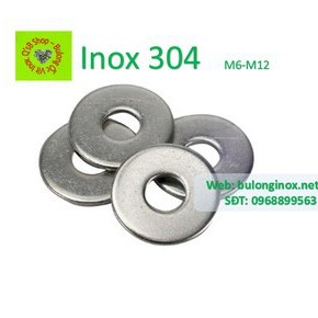 Long đen phẳng vành rộng, đường kính to, vòng đệm đường kính to, long đền phẳng dầy inox 304 size từ M6 đến M12