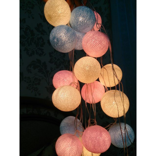 Đèn nháy trang trí Cotton Ball 20 quả - Đèn dây chớp