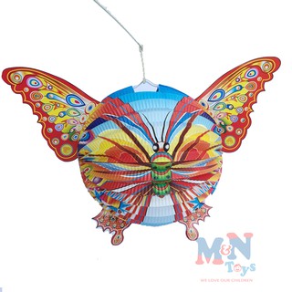Đèn lồng trung thu bằng giấy hình bươm bướm (độ dài cả diềm 40cm)