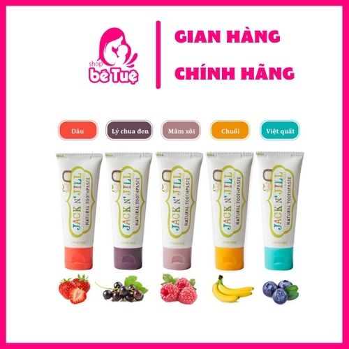 Kem đánh răng hữu cơ JACK N' JILL cho bé 6m+ 50g (nuốt được)