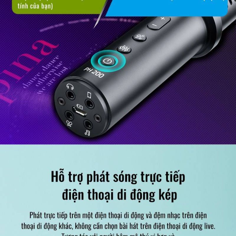MICRO THU ÂM CHUYÊN NGHIỆP LIVESTREAM ĐIỆN THỌAI TAKSTAR PH200