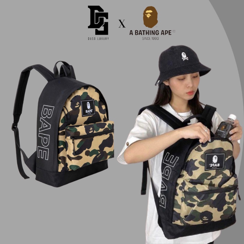 Balo Bape Camo/Black, Bape Backpack, Chất liệu Polyester DuSo.LuxuryStreetwear