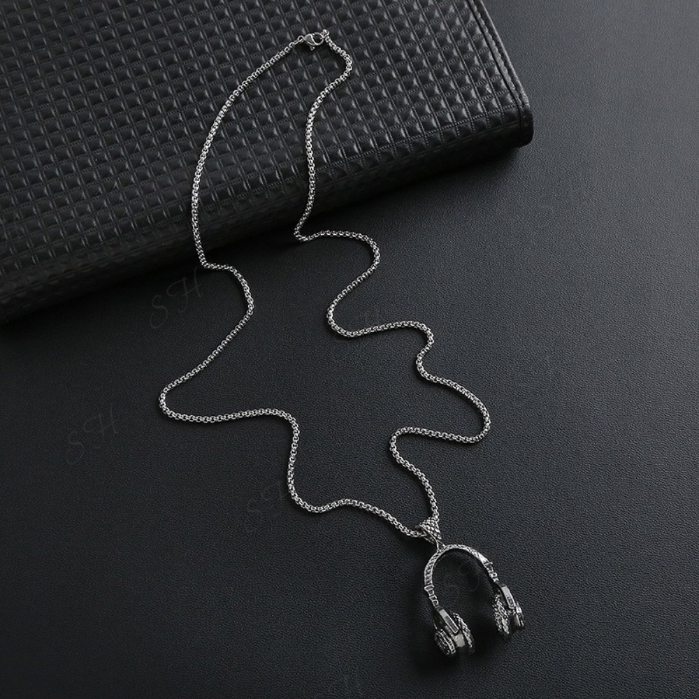 Dây Chuyền Nam Headphone Chain Kuu Clothes Màu Bạc - Dây Chuyền Hình Tai Nghe Titan Không Gỉ