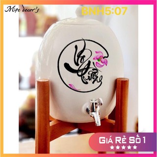 Bình sứ đựng nước bát tràng bình đựng nước gốm sứ 3 lít