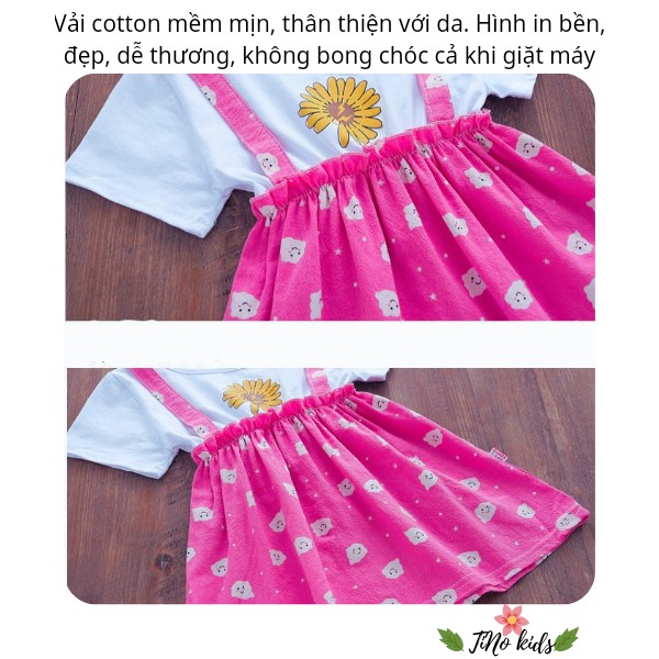 freeship Váy, đầm, yếm cotton cộc tay mềm mát hàng quảng châu cho bé gái