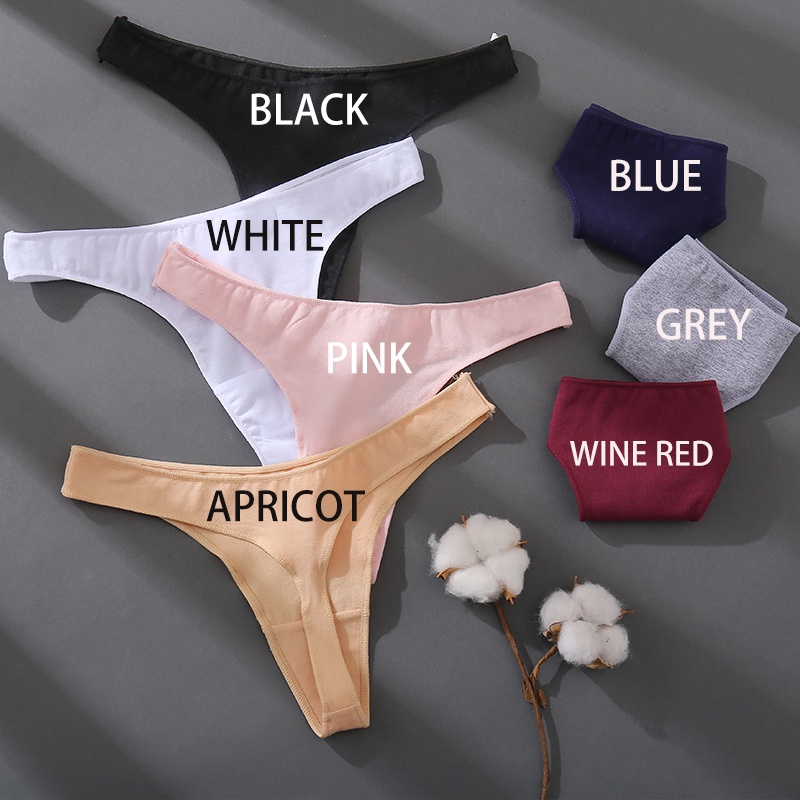 Cute Byte Quần lót lọt khe CuteByte chất liệu cotton 7 màu trơn tùy chọn dành cho nữ