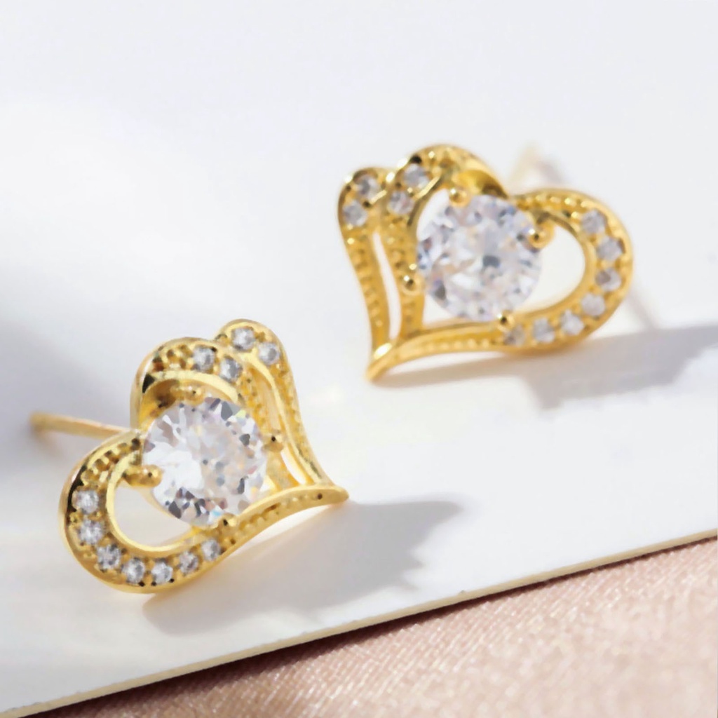 1 Đôi Bông Tai Hình Trái Tim Thời Trang Cho Nữ