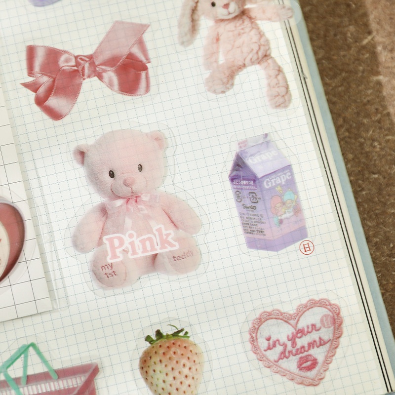 Set 40 Tấm Sticker Dán Trang Trí Hình Thú Cưng Hoạt Hình Phong Cách Retro
