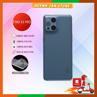 Miếng dán decal carbon mặt sau Oppo Find X3 , X3 Pro chống trầy mặt lưng, chống bám vân tay