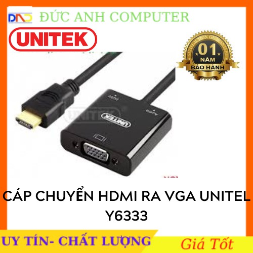 Cáp HDMI to VGA +Audio Chính Hãng Unitek Y 6333 , Bảo Hành 12 Tháng thumbnail