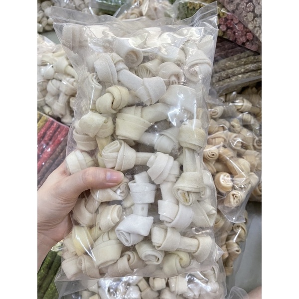 Xương da bò da sữa gặm sạch răng cho chó nửa kg (500g)