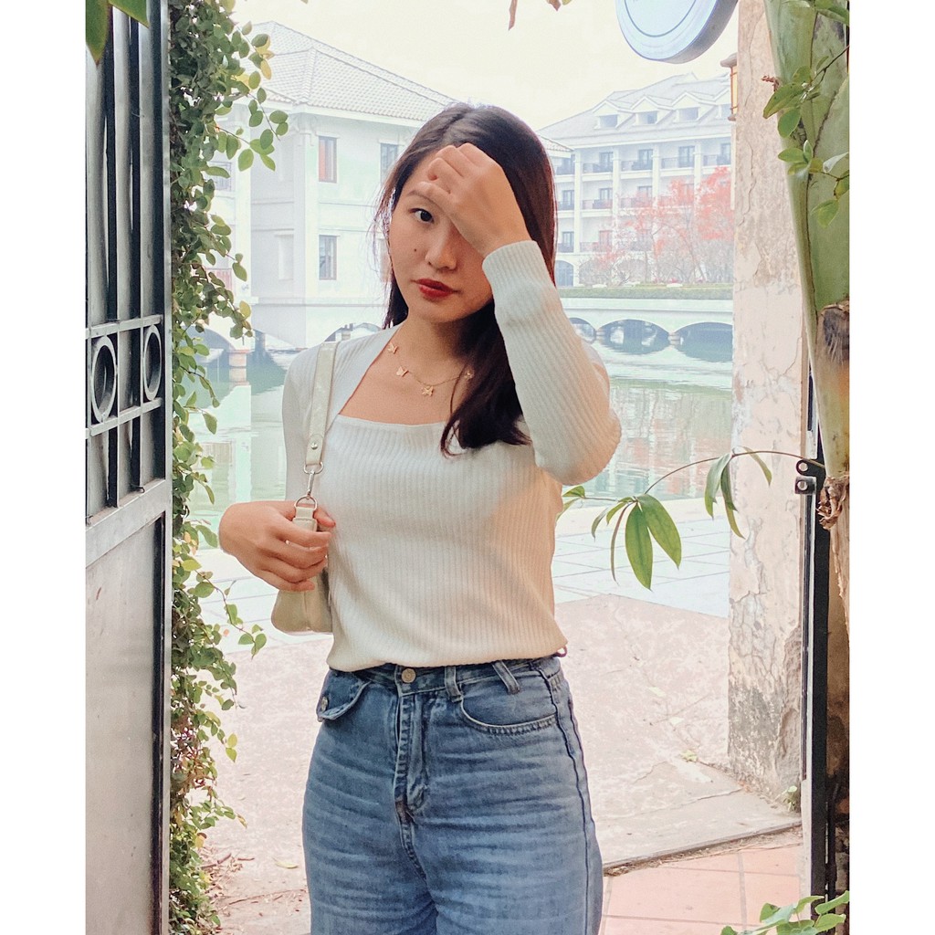 [MELINA'S CHOICE] Áo len nữ đi Sapa 🥰Đà lạt cổ vuông - Layla Knit