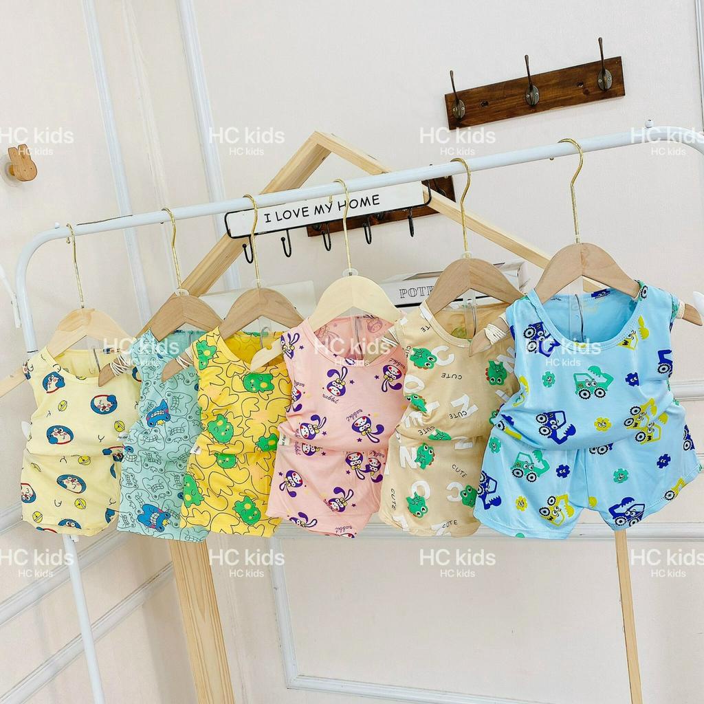 Bộ cộc tay cho bé trai gái MINKYMOM KWO, Bộ quần áo trẻ em chất vải thun lạnh co dãn 4 chiều cực mát dễ thấm mồ hôi