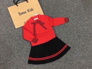 Set váy len mịn bé gái 8-30kg