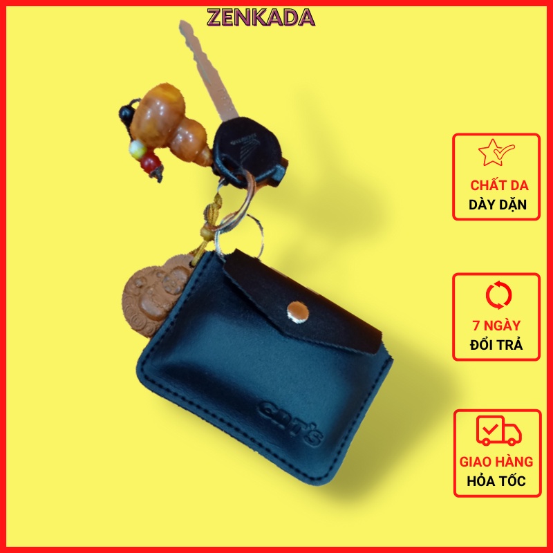 Ví da đựng thẻ Zenka đựng card atm, tiền lẻ, vé xe, ví mini làm móc khóa cao cấp rất tiện dụng