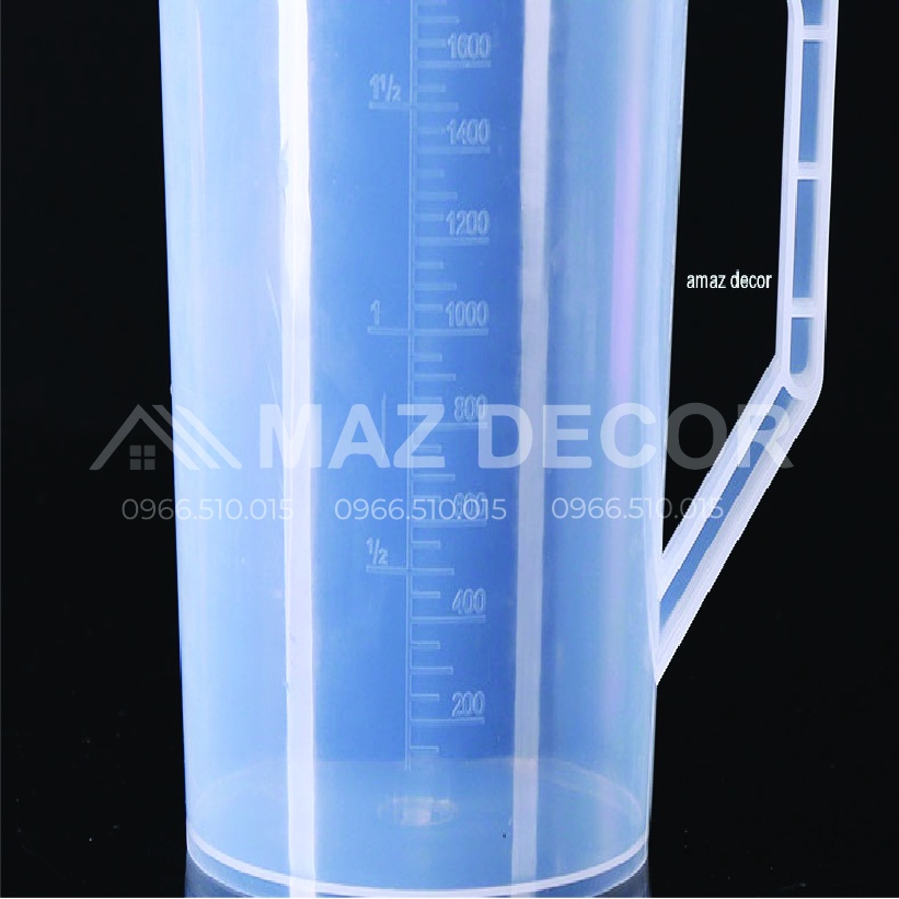 LOẠI 1 Ca Ly đong nhựa NẮP TRẮNG pha chế định lượng 5000ml, Ca Đong 5L đong chia vạch rõ ràng đẹp dày dặn