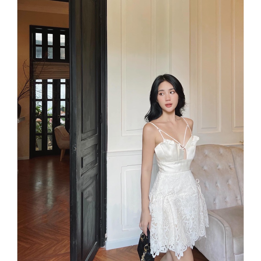 Váy Ren cao cấp màu be Elpiss