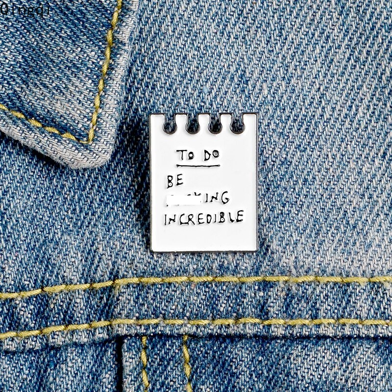 Ghim cài áo MISS ZOE in chữ to do list tráng men thiết kế đơn giản