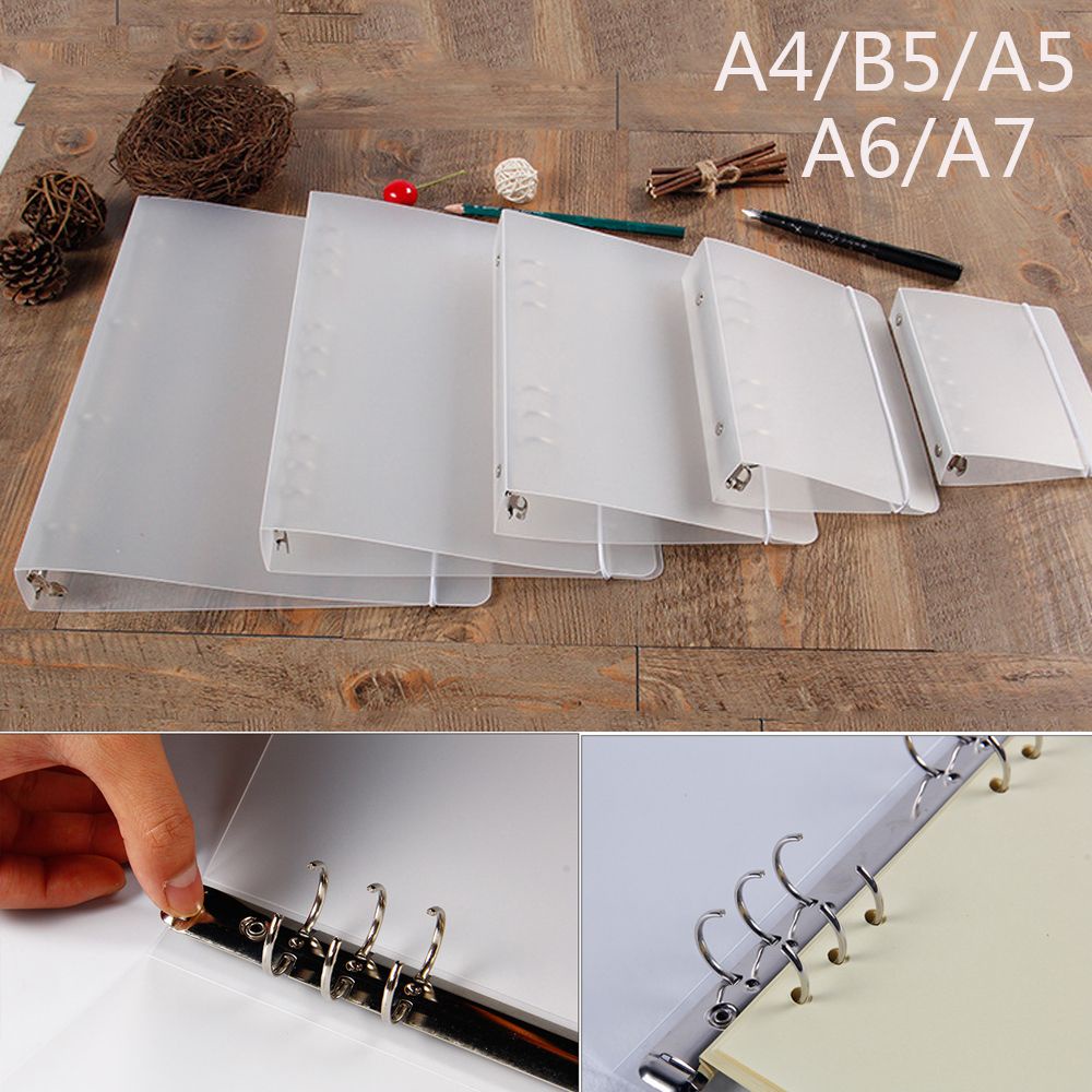 Vỏ Bọc Sổ Tay Bằng Nhựa Phong Cách Vintage Có Thể Nạp Đầy Tiện Lợi A4/B5/A5/A6/A7