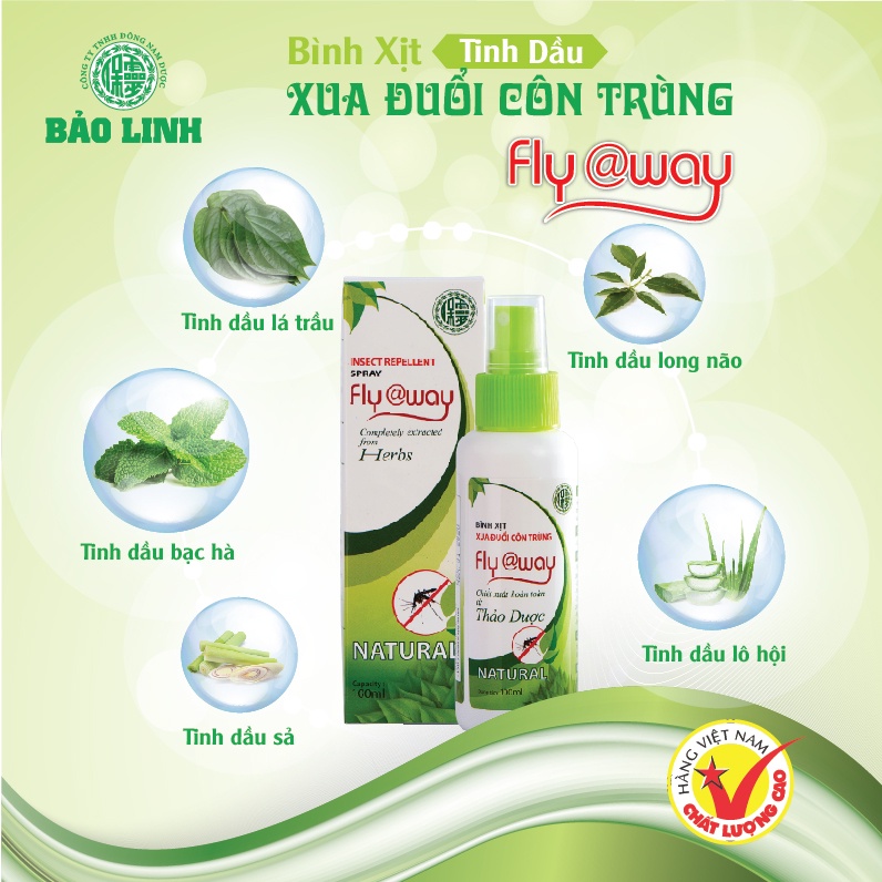 Bình Xịt Đuổi Muỗi Flyaway Bảo Linh 60ml Và 100ml