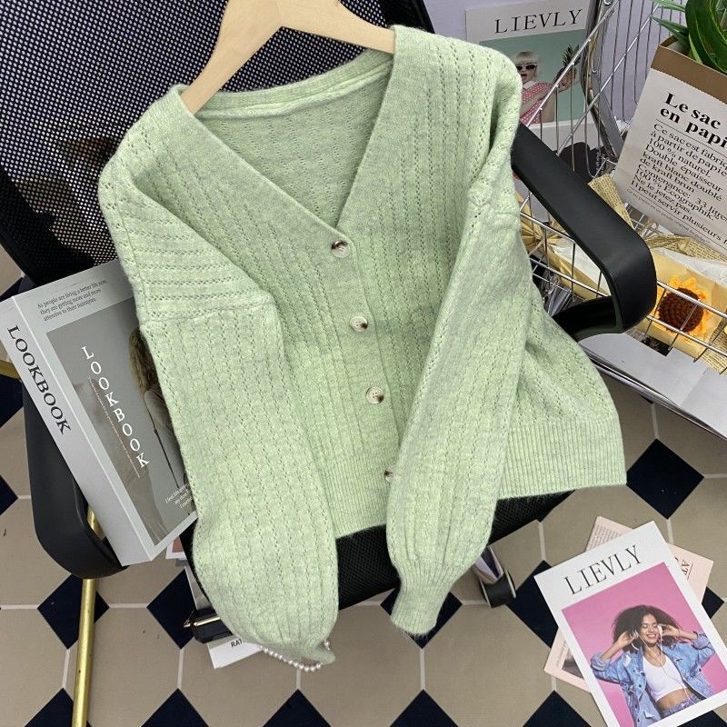 Áo Khoác cardigan Dệt Kim Dáng Rộng Phong Cách retro Mùa Thu Mới