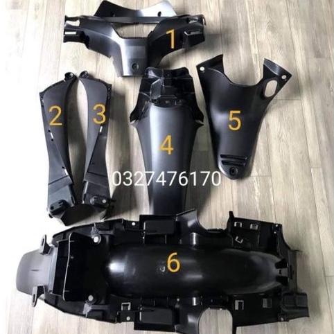 Bộ 7 nhựa nhám đen xe FUTURE X 125 zin chính hãng