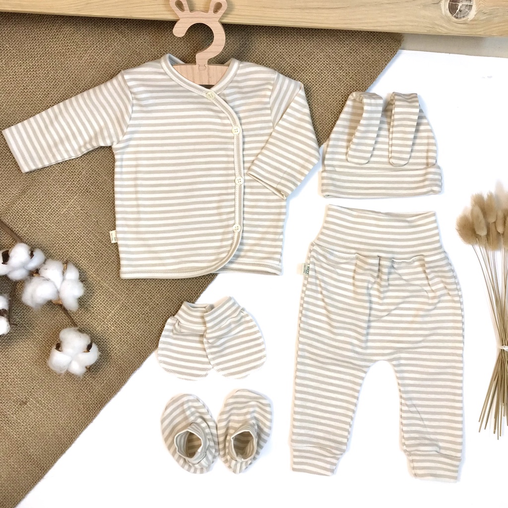 Set dài tay sơ sinh cotton cao cấp cho bé sơ sinh 0-3 tháng