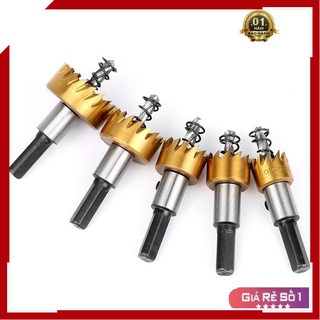 Bộ 5 mũi khoan khoét lỗ HSS V2 phủ titanium cao cấp Chất thép siêu cứng, màu vàng [ bảo hành 12 tháng]