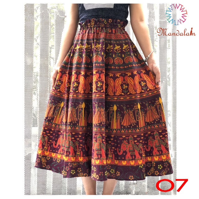 [Hàng nhập] Chân váy xoè thổ cẩm nhập khẩu Ấn Độ  freesize boho đẹp độc lạ | BigBuy360 - bigbuy360.vn