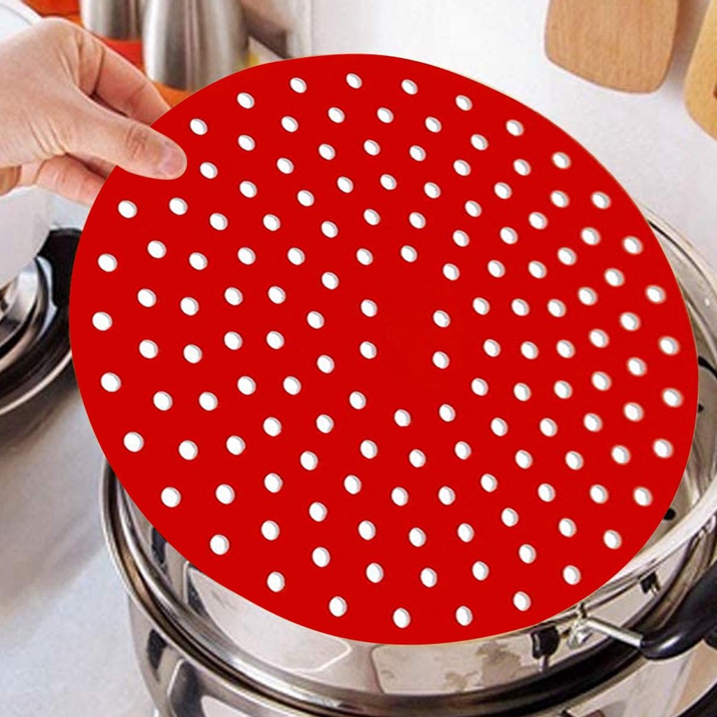 Tấm Lót Nồi Hấp Bánh Bao Hình Tròn Bằng Silicone Tiện Dụng