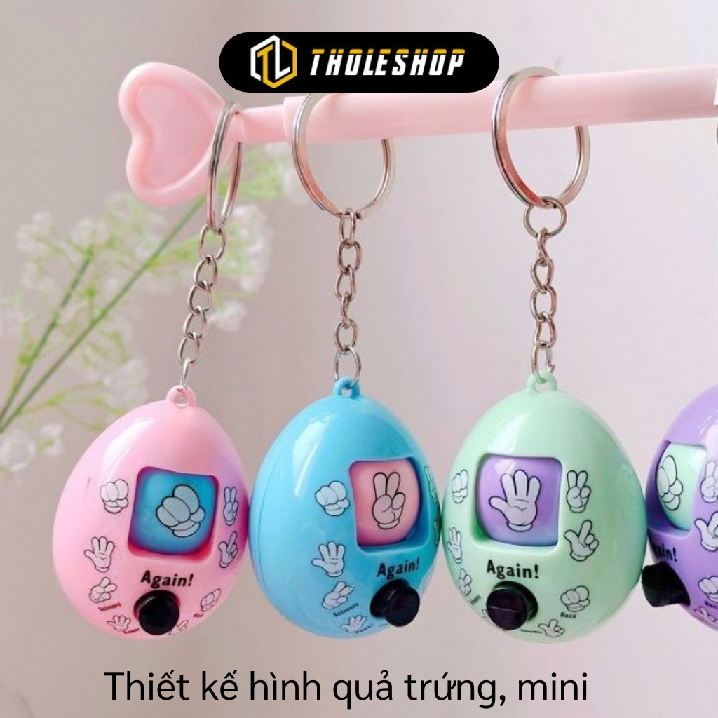 Móc Khóa Đồ Chơi - Móc Khóa Trứng Kéo Búa Bao Vui Nhộn, Oẳn Tù Tì Có Nút Ấn 7944