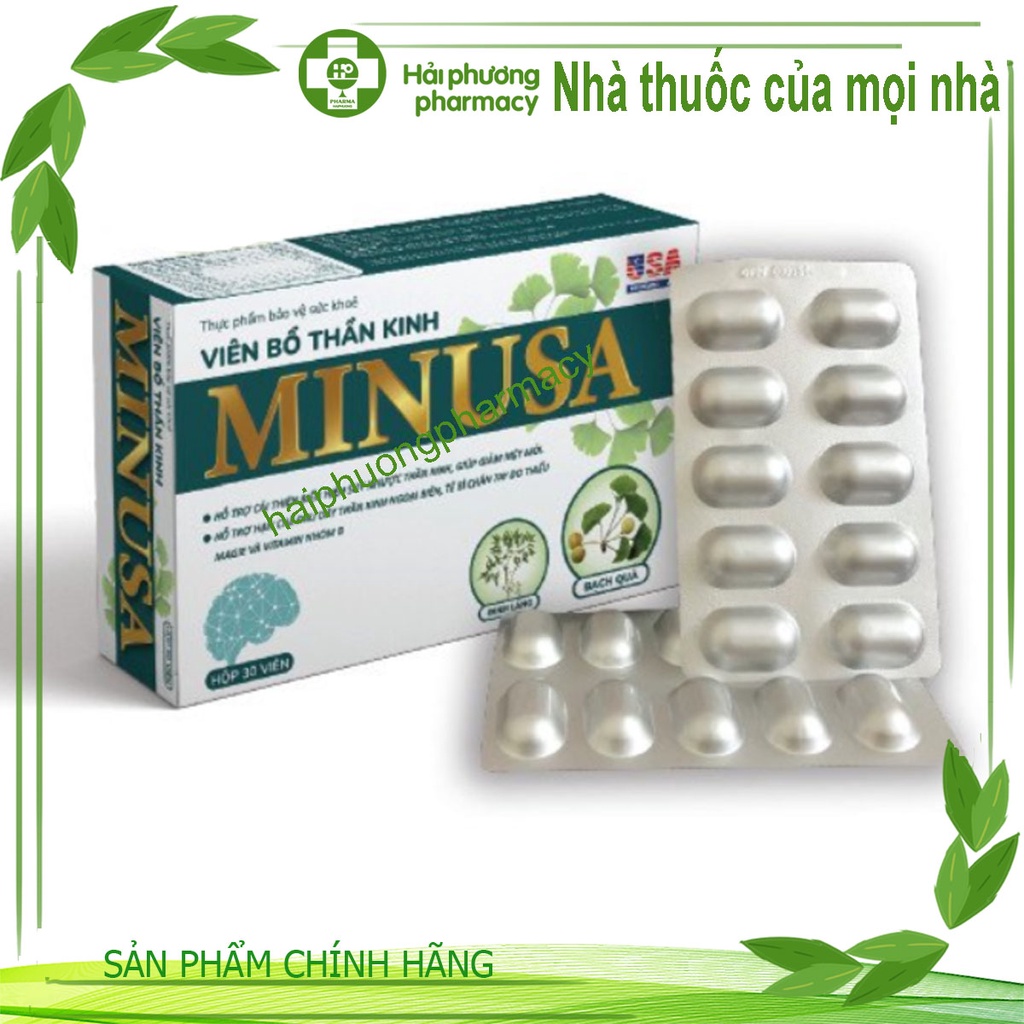 Viên bổ thần kinh Minusa - Bổ sung vitamin nhóm B và magie giúp giảm mệt mỏi và đau giây thân kinh tọa