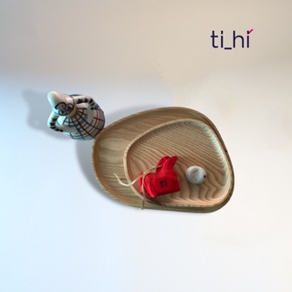 Khay gỗ Tihi’ Decor khay hình hạt đậu đựng thức ăn, décor trang trí nhà cửa, bàn ăn, chất liệu gỗ Tần Bì size 18x14.5cm