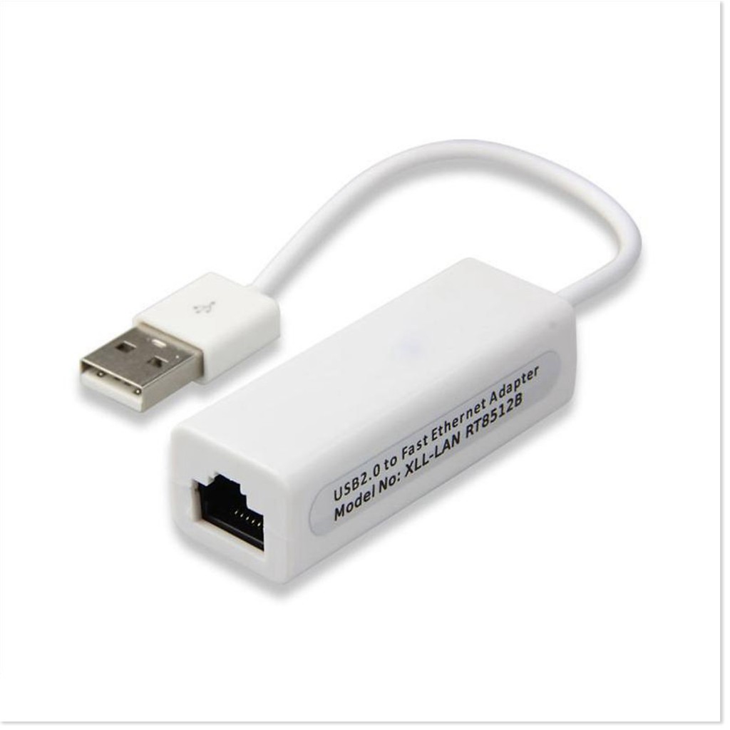 Bộ chuyển đổi USB ra LAN RJ45 (Trắng) USB 2.0 to fast Ethernet