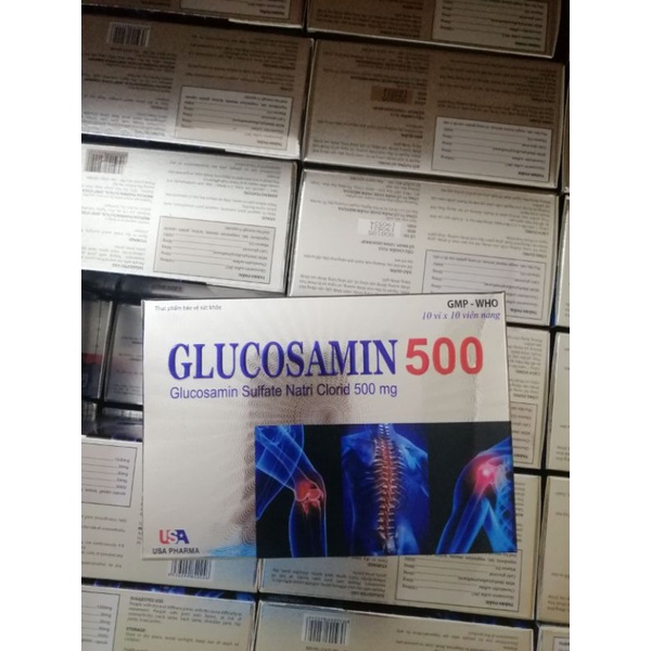 Glucosamin 500 giúp xương chắc khoẻ, ngăn ngừa thoái hóa khớp.