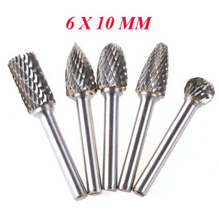 Bộ 5 mũi mài khắc hợp kim vonfram 6x 10 mm cao cấp