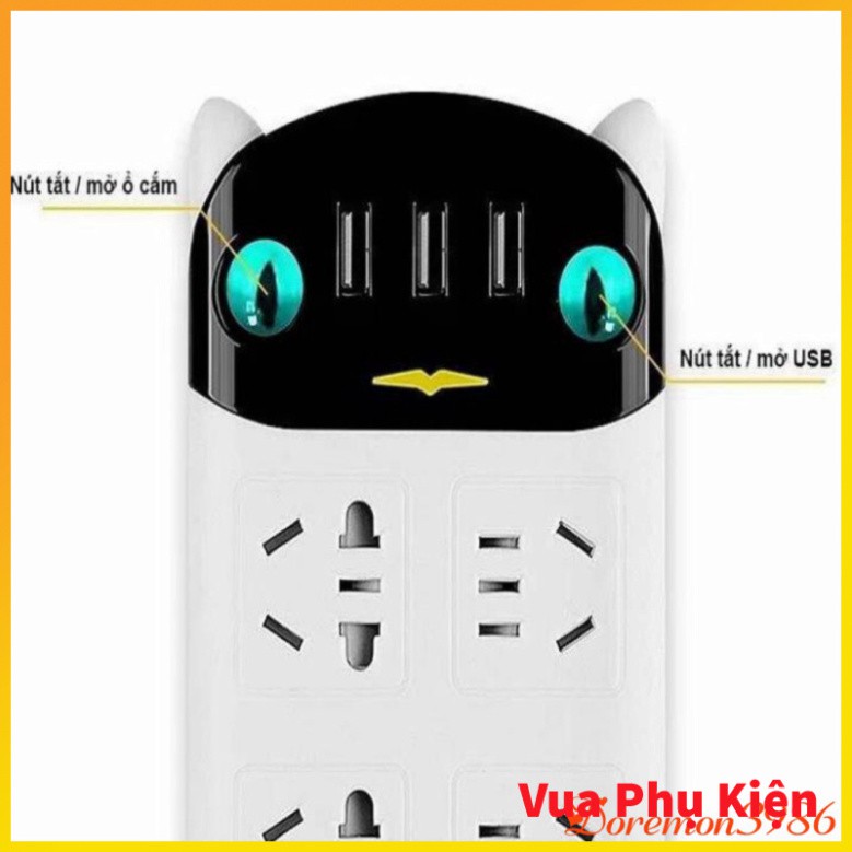 [FREE SHIP] Ổ Cắm Điện Hình Mèo Đa Tính Năng Chống Giật Điện Hàng Siêu Cao Cấp, Có Mút Dính Lên Tường Hay Bất Kỳ Ở Đâu