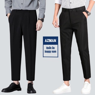 Quần âu nam hàn quốc dáng baggy ống rộng, quần tây nam không nhăn, không xù, vải dày dặn co giãn nhẹ