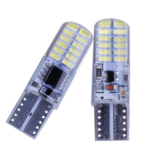 (T10-24smd-3014-nháy) 1 bóng đèn t10 led t10 sáng liên tục &amp; nháy F1 sáng gắn demi xi nhan xe máy ô tô