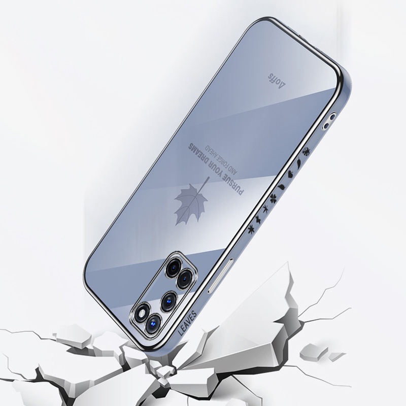 Ốp điện thoại KOOSUK silicone dẻo mạ bóng lá phong cho Samsung Galaxy A51 A71 A31 A21S A12 M12 A11 M11 A02S M02S A03S