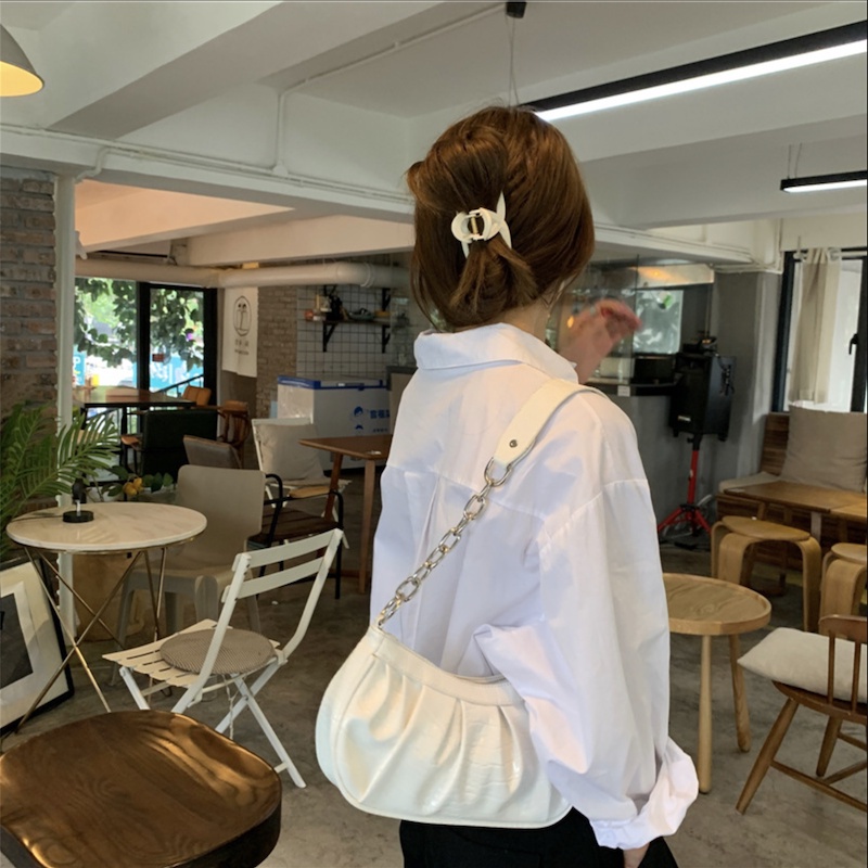 Túi kẹp nách xách nữ đeo vai đi chơi giá rẻ da rắn xếp ly